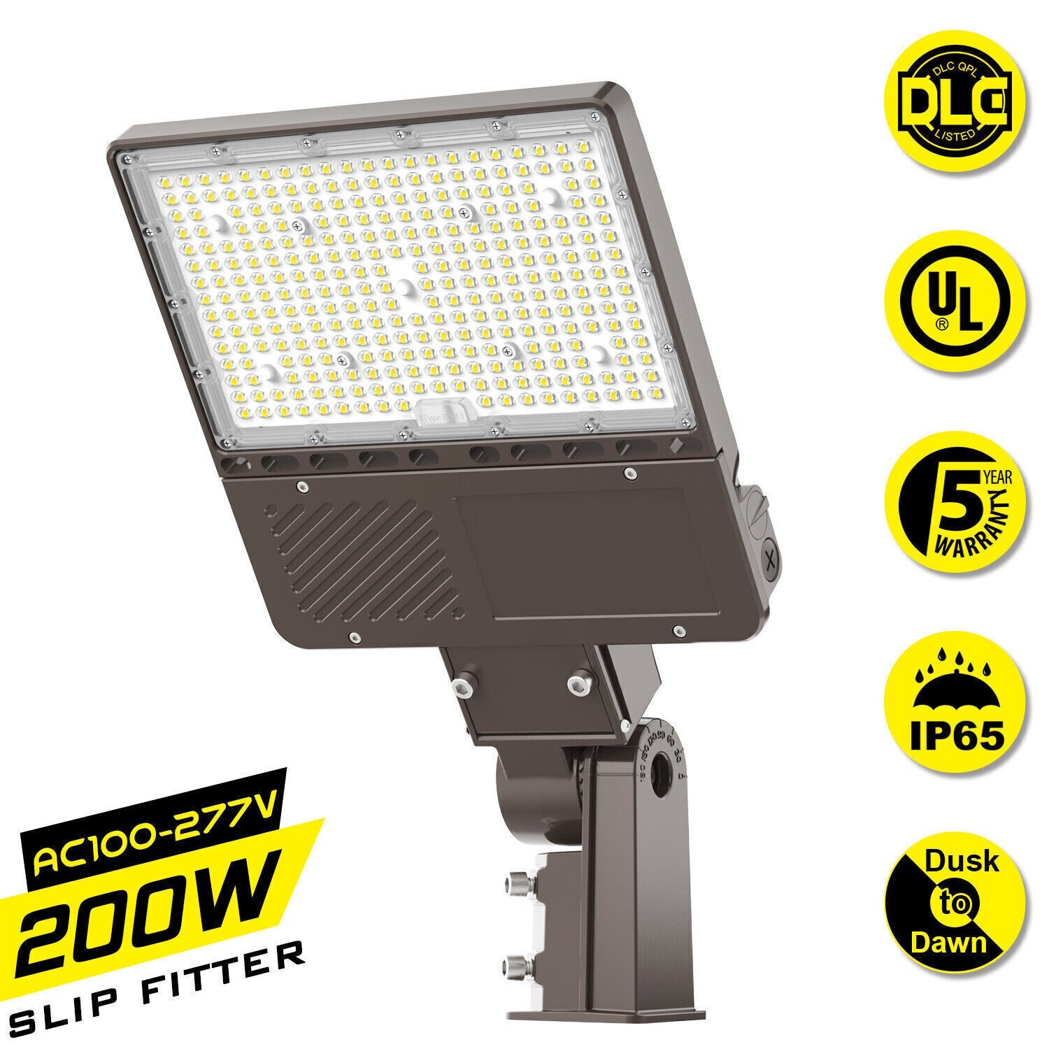 KUKUPPO 200W LED Parking Lot Light with Photocell 28000LM LED Shoebox Pole Light