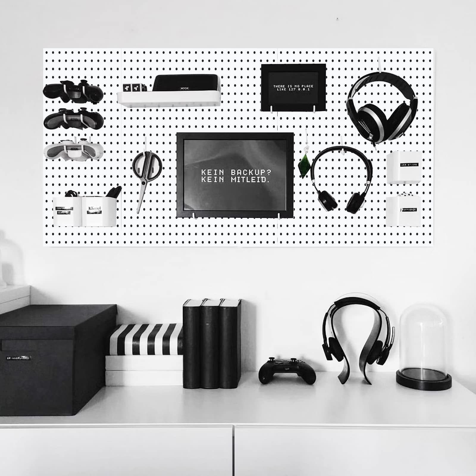 2 Pcs Pegboard, Metal Pegboard Wall Panels - Pegboard Wall Organizer System -...