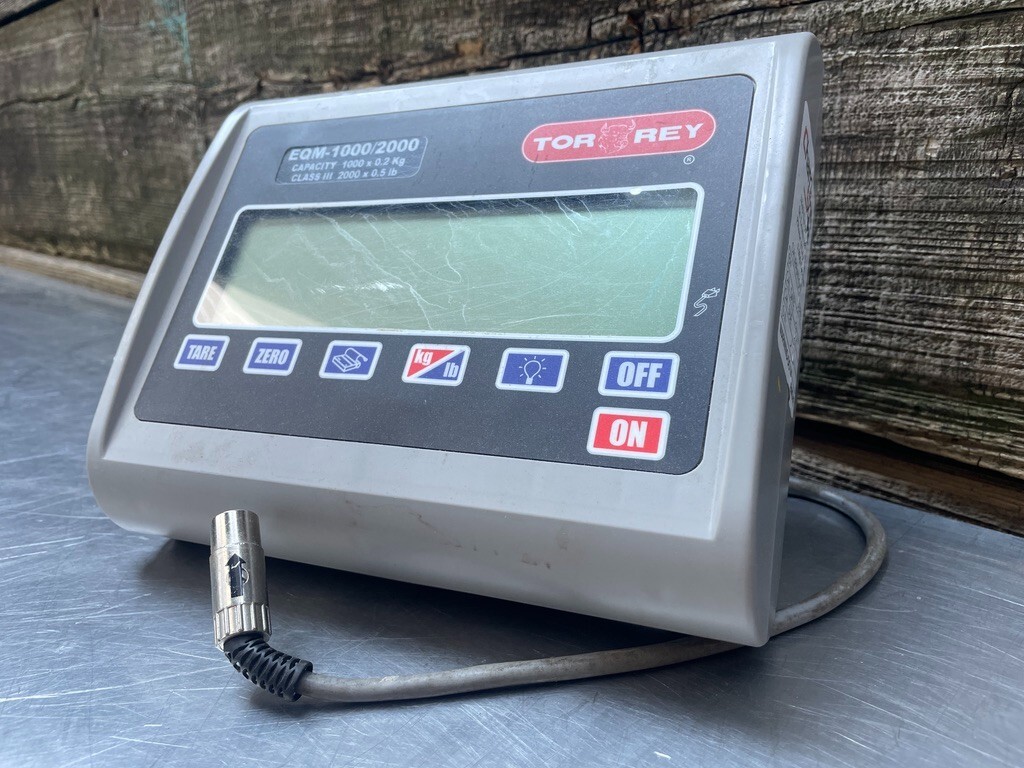 Tor-Rey EQM-1000/2000 LCD Indicator Monitor w/ 8-Pin Connector PN: TEI 36700591