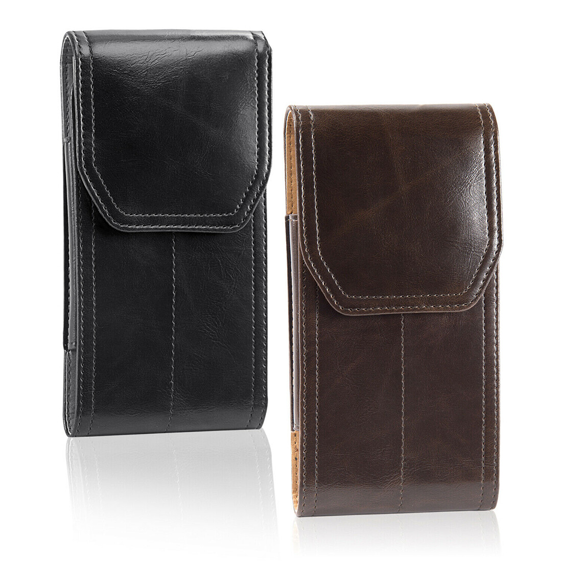 Vertical Leather Case Pouch Cover Holster For iPhone 12 Pro Max Samsung S9+ S10+