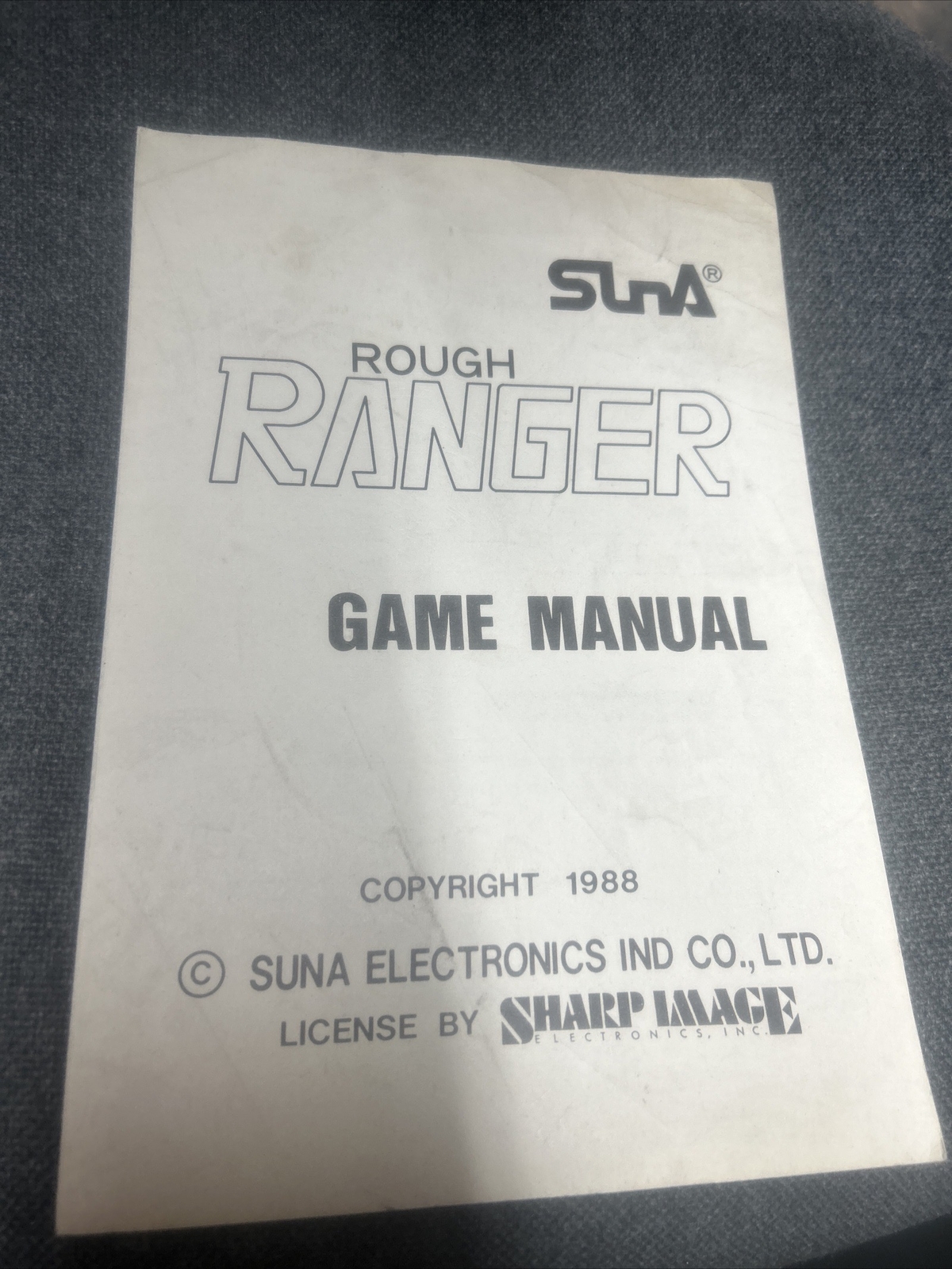 Suns ROUGH RANGER Arcade Video Game Manual - good used original
