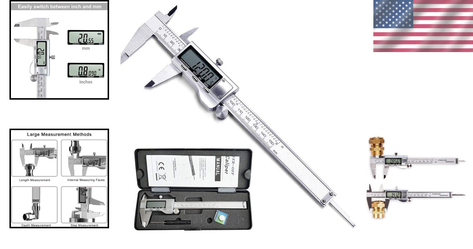 Electronic Micrometer Caliper Large LCD Screen Auto-Off