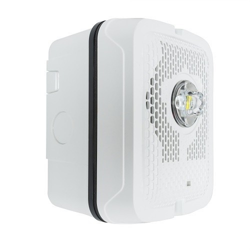 System Sensor SPSWKLED-P Outdoor LED Speaker Strobe Wall, Plain, White