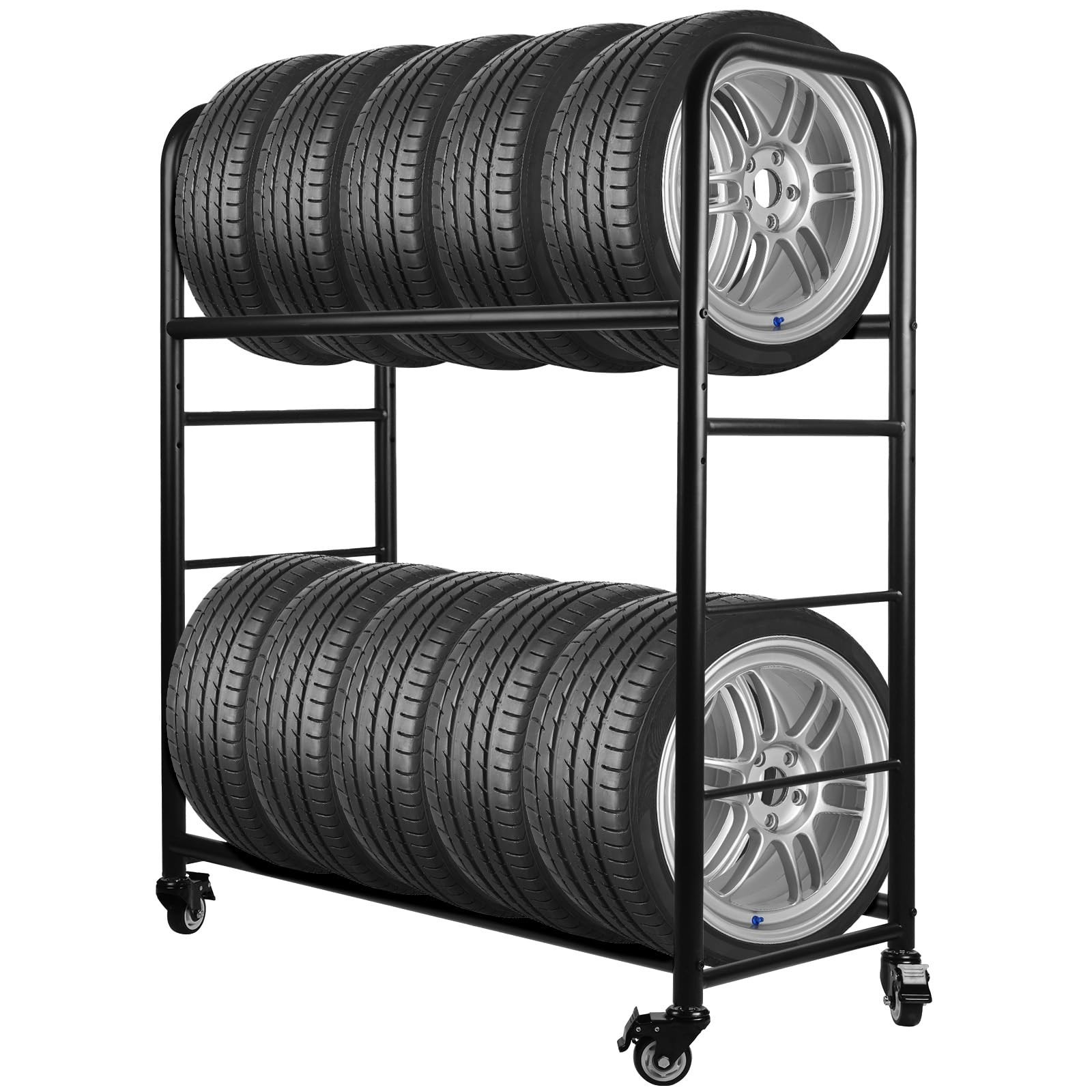 Tire Rack, 56 x 44 x 20 Inches Garage Tire Storage and Organization, Rolling ...