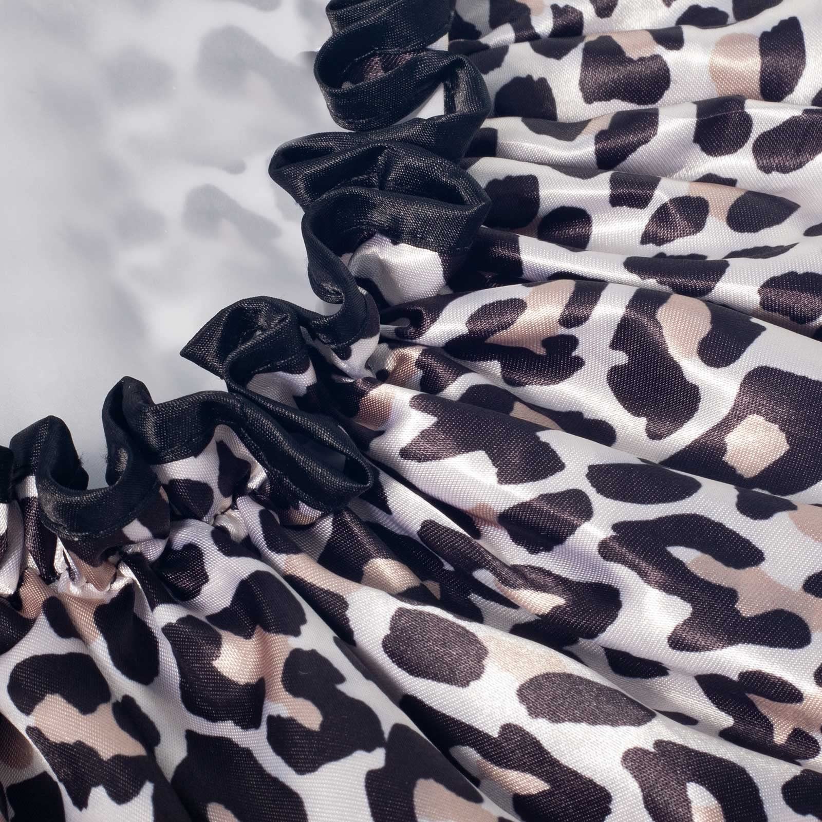 Reusable Waterproof Shower Cap for Women, Men Kids - Leopard Print