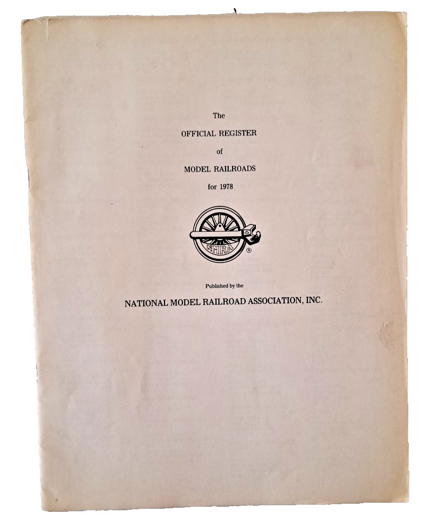 NMRA Railroad Association Official Guide Model Railroads 1978 & Certificate