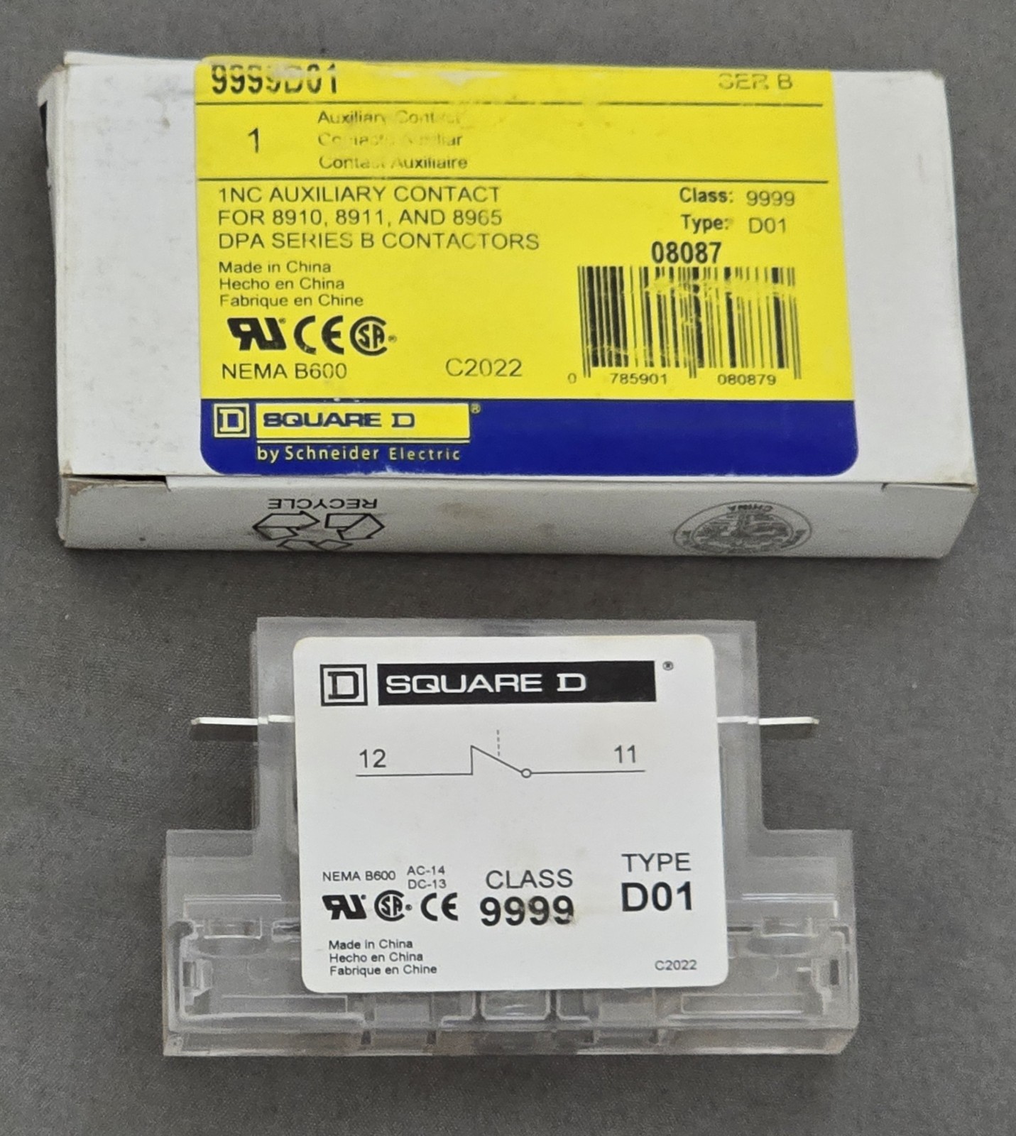Schneider Electric Square D 9999D01 Auxiliary Contact Brand New Free Ship