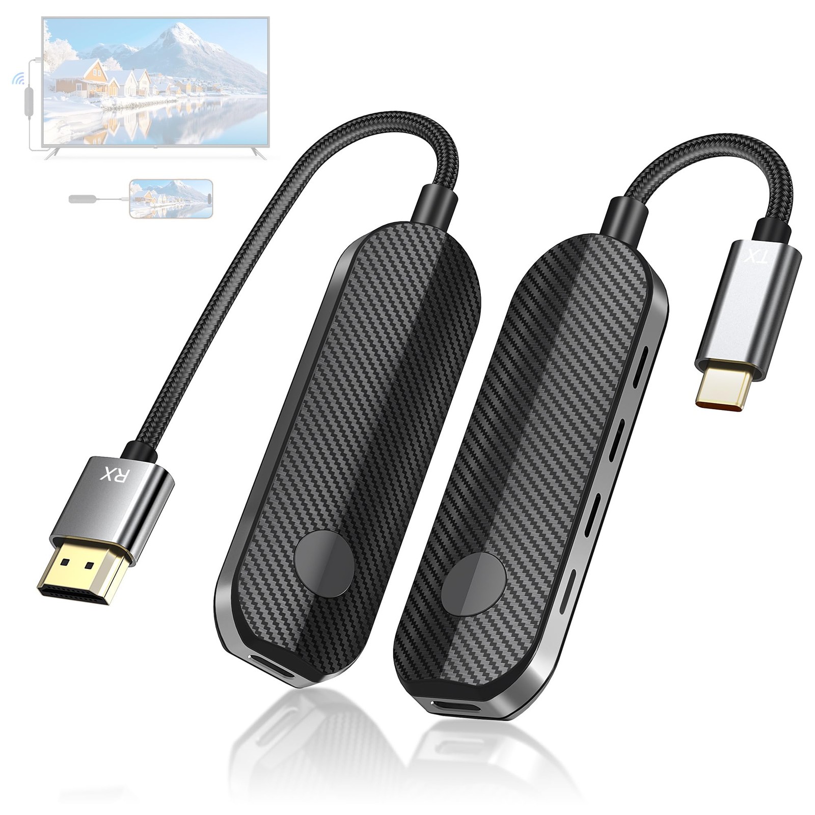 Wireless HDMI USBC Transmitter and Receiver Kit,HDMI Wireless Adapter
