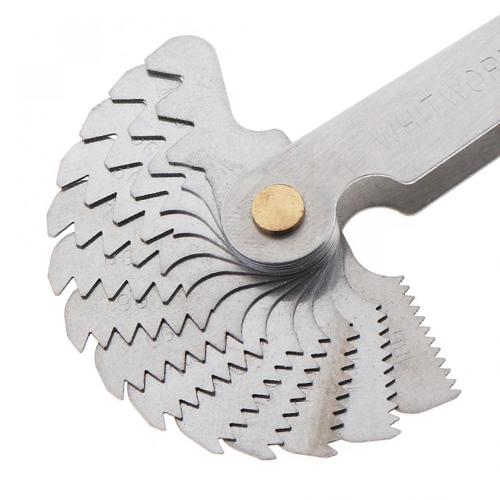 Thread Pitch Gauge SAE Stainless Steel Screw Pitch Measuring Tool Imperial 4-62G