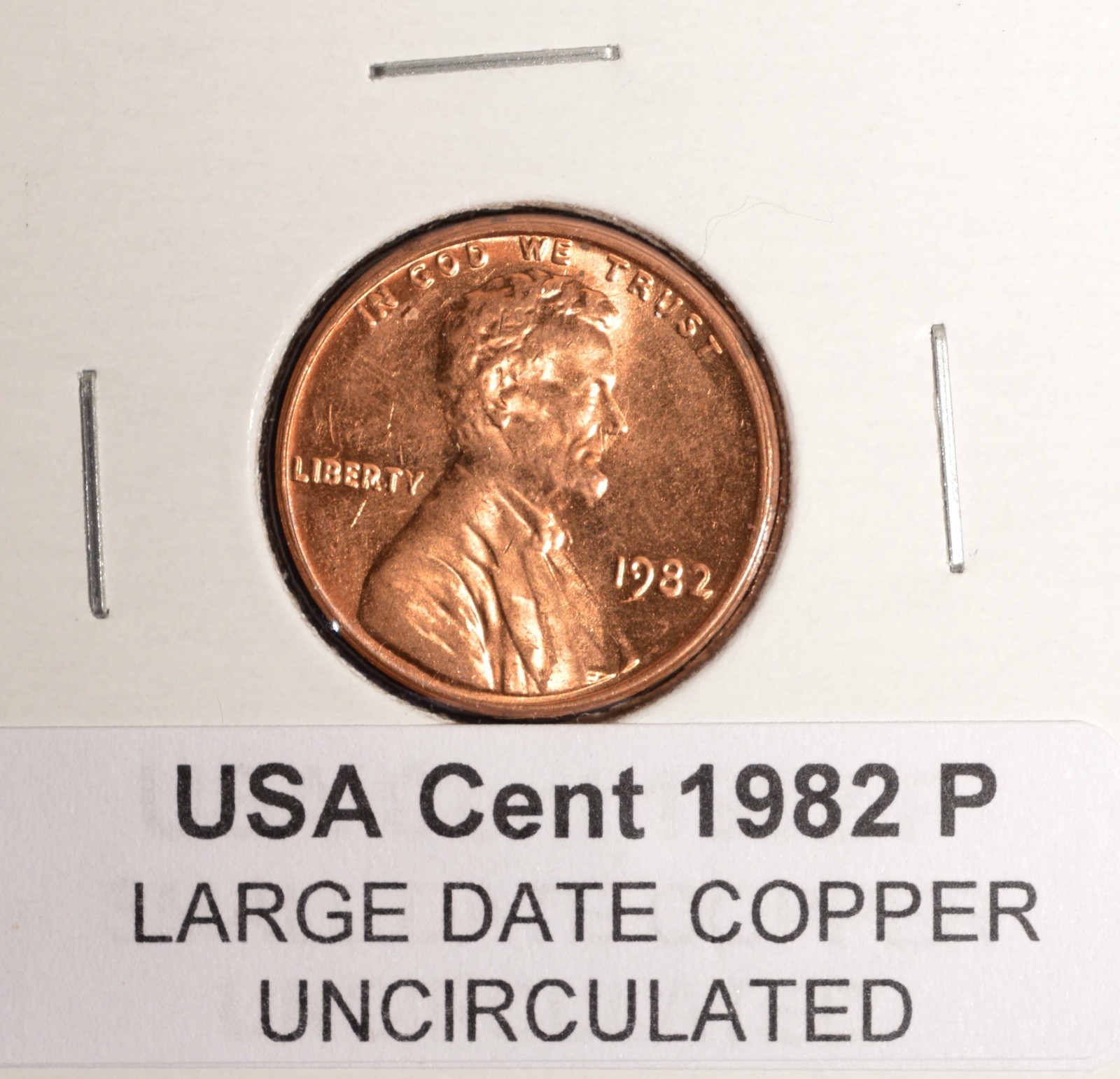 1982 P - Large Date - Copper - USA Small Cent - UNCIRCULATED