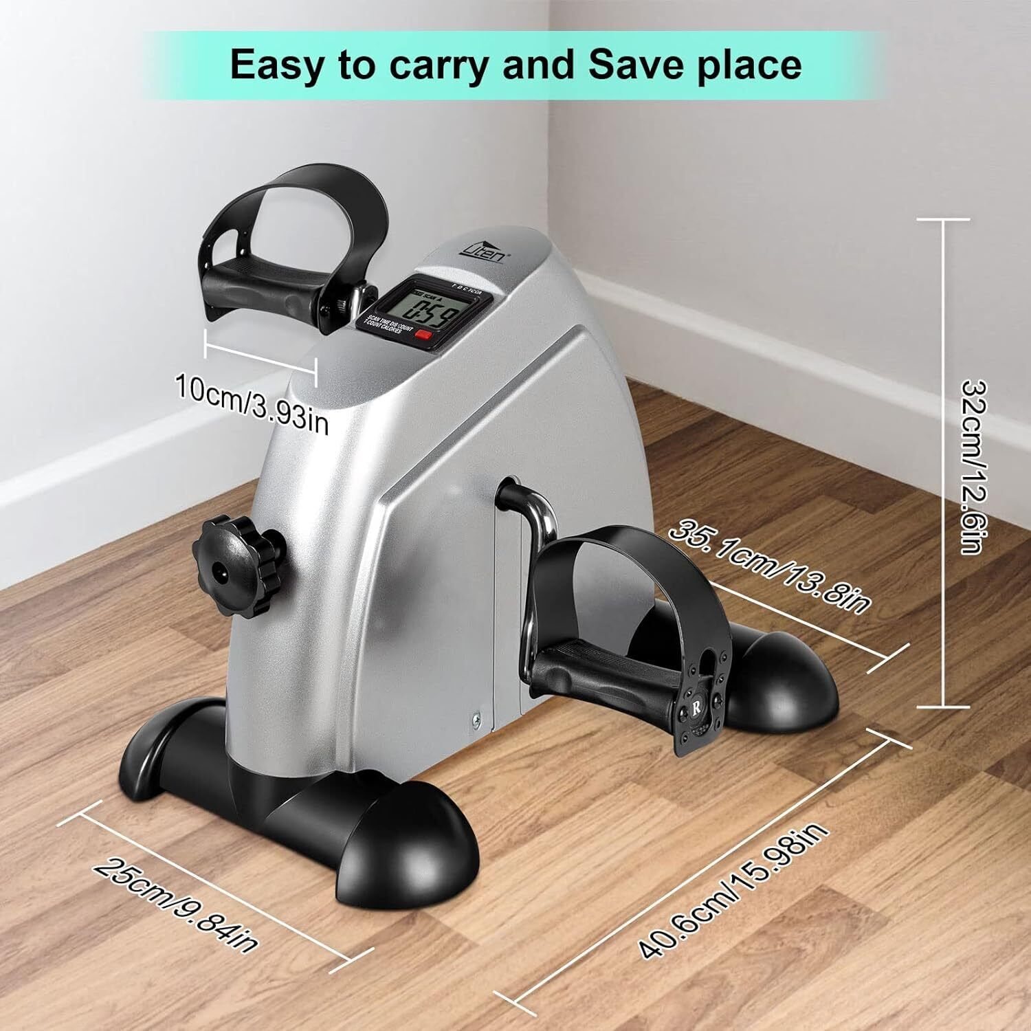Mini Exercise Bike Arm Leg Trainer Pedal Exerciser Under Desk With LCD Screen