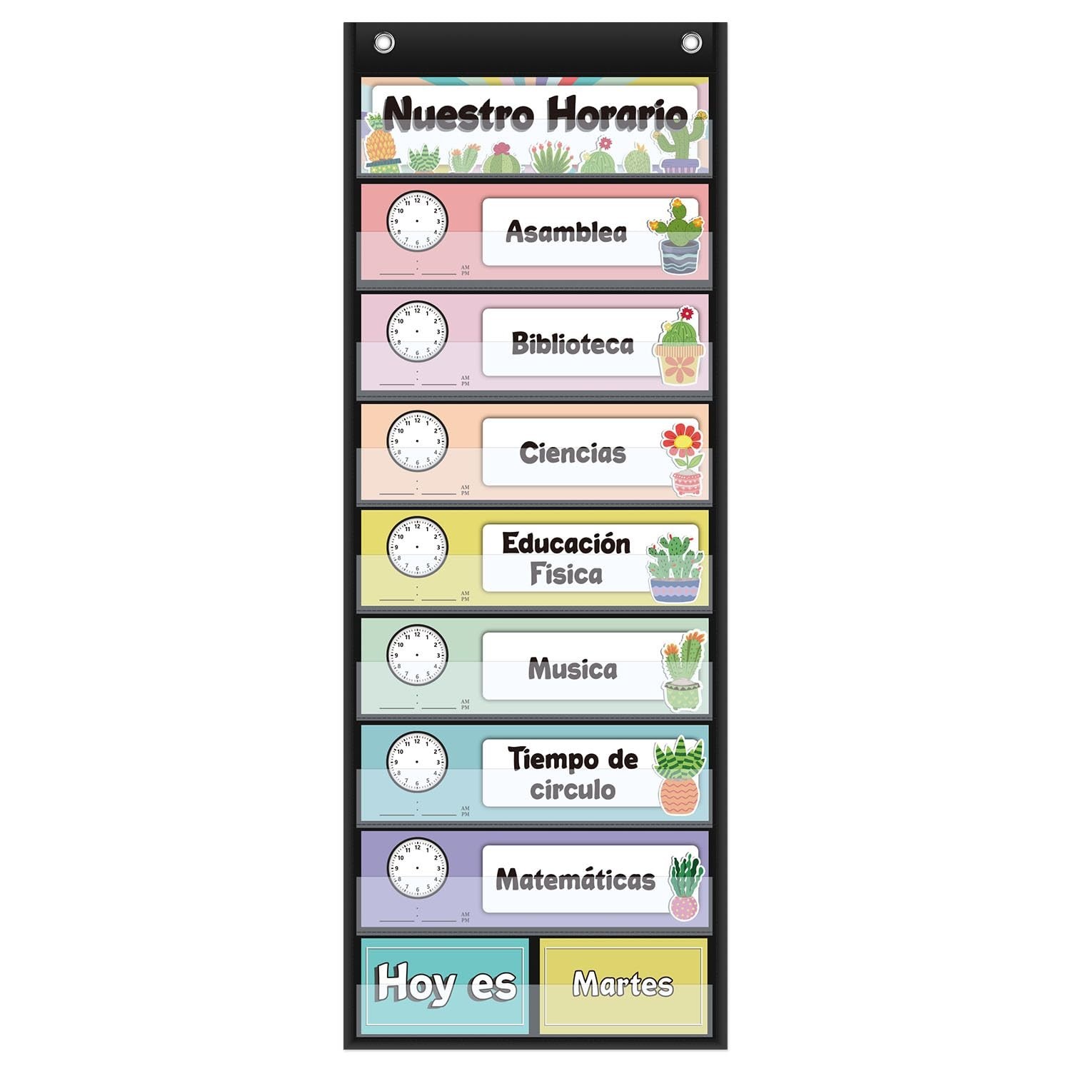 Spanish Daily Schedule Pocket Chart for Classroom- a Versatile and Engaging T...