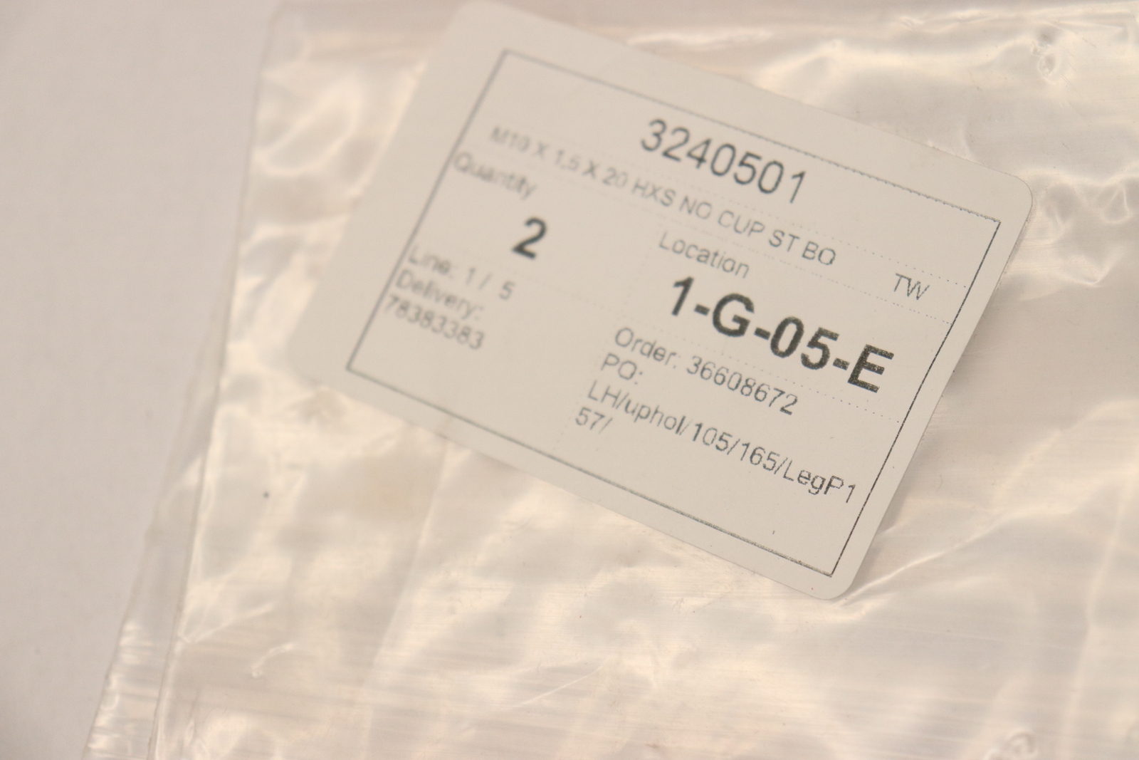 (2-Pk) Set Screw M10 x 1.5 x 20 3240501
