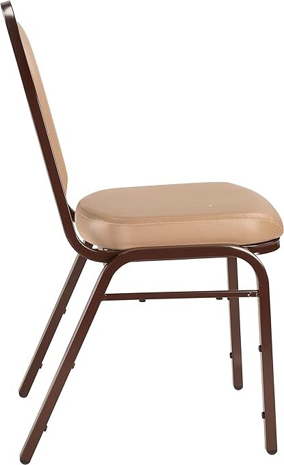 NPS Dome Back Stack Chair with Steel Mocha Frame, 300-Ib Weight Capacity