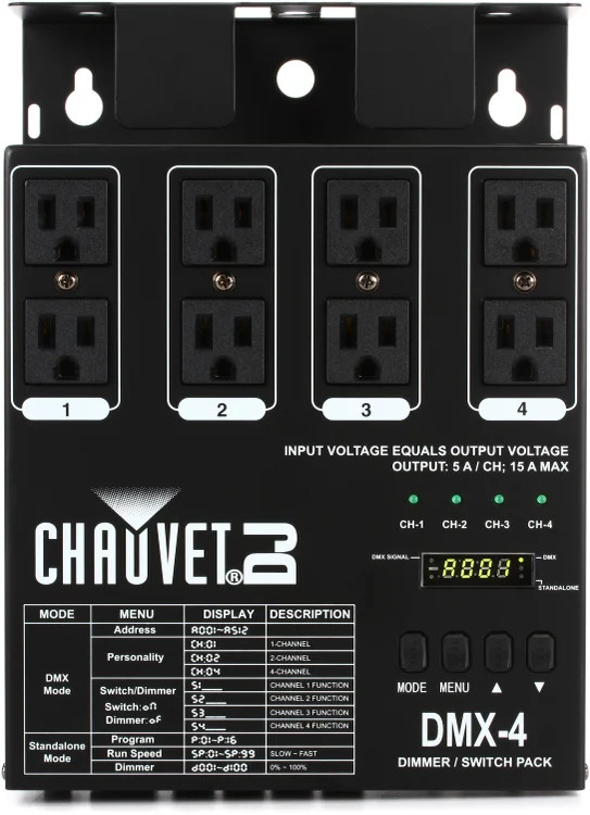 Chauvet DJ DMX-4 4-Ch DMX Dimmer/Switch Pack
