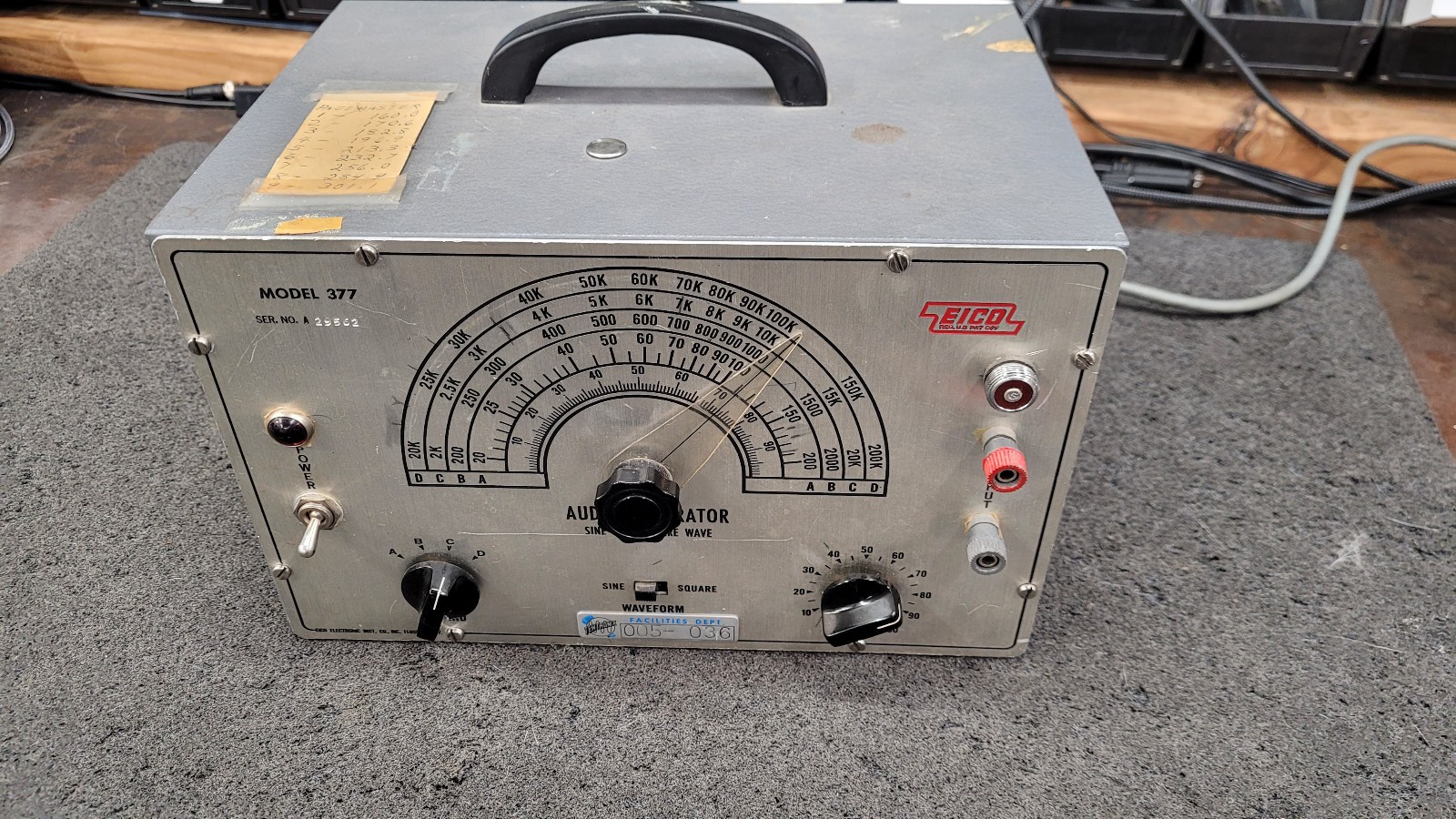 EICO 377 Sine & Square Wave Audio Generator For Parts.. (Vacuum Tube)