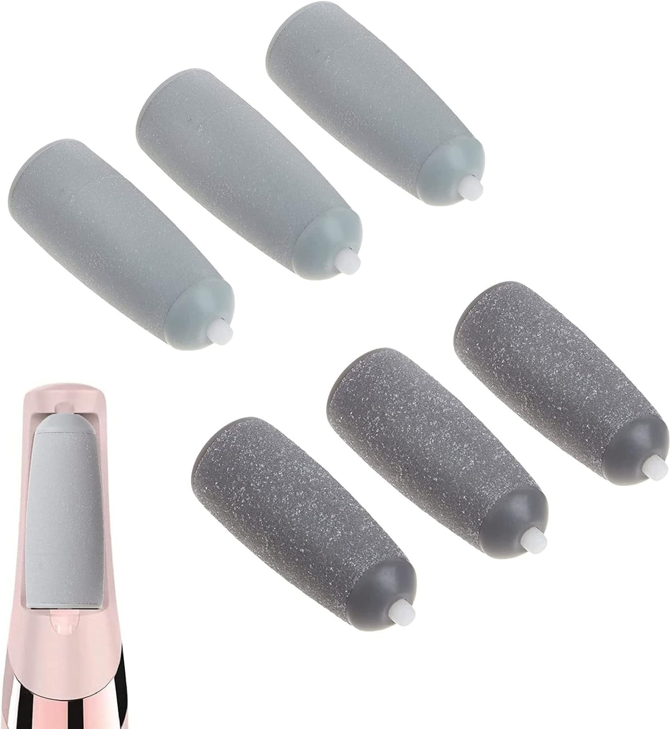 6 Pcs Pedicures Replacement Heads for Flawless Pedi Electric Tool Foot Grey