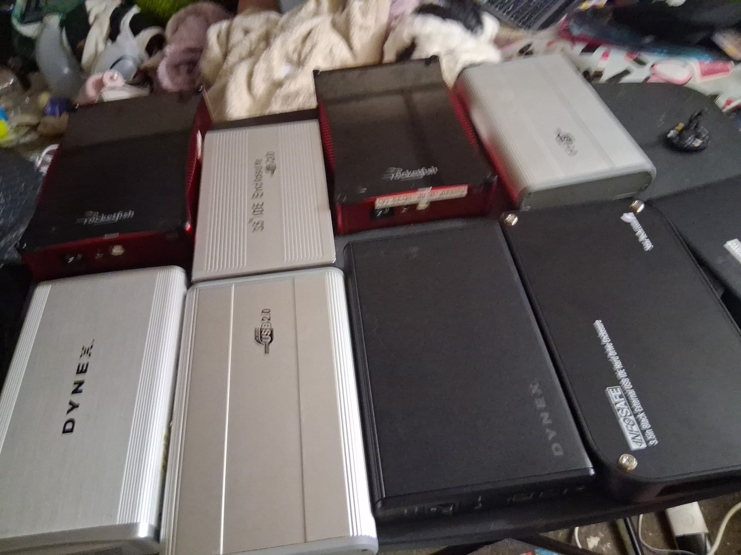 Moxed Lot 9X Harddrive Encloser No Hardrives Just Enclosures No Wires Hardrive