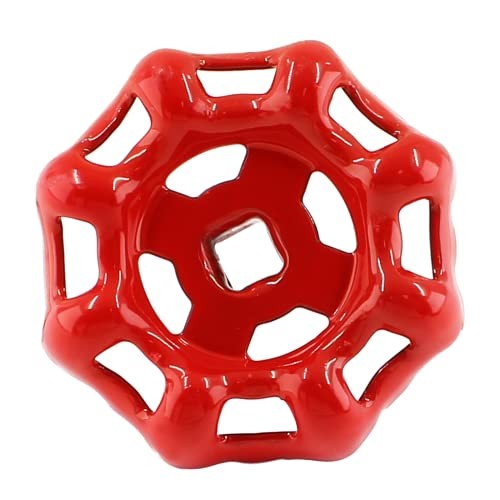 BokWin Metal Outside Faucet Round Wheel Handle，6x6mm Water Spigot Handle 1 Red