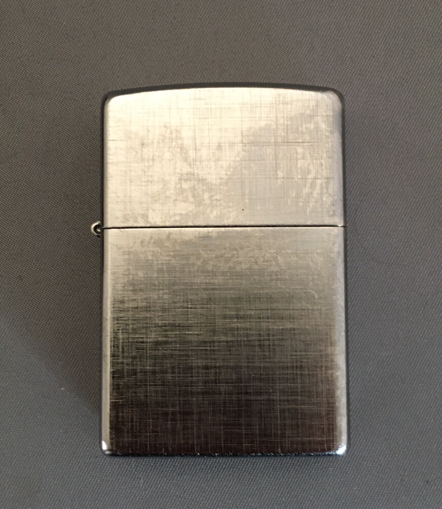 Zippo Windproof Chrome Lighter With Linen Weave Pattern, 28181, Preowned W/Box