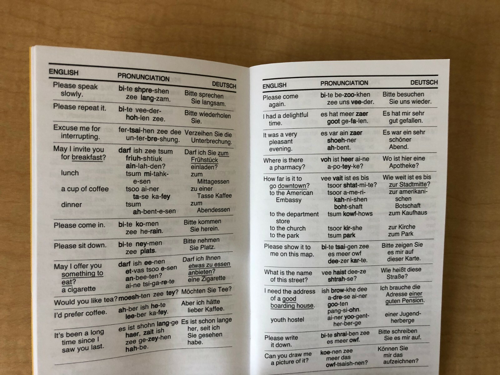 German Phrase Book / Dictionary - Pocket Size - by Language/30