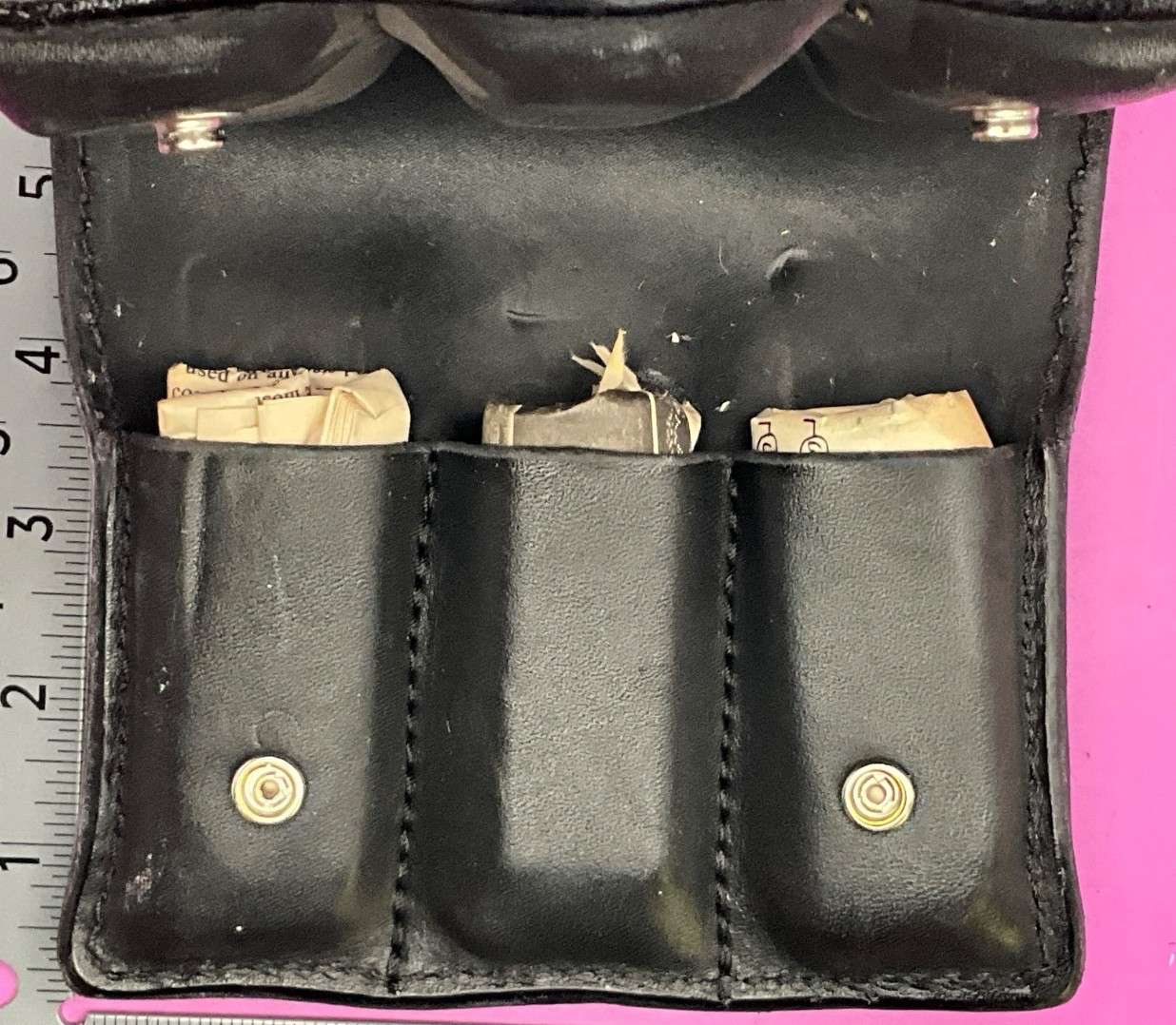 CUSTOM BLACK LEATHER 6 MAGAZINE POUCH MAG HARMONICA HOLDER