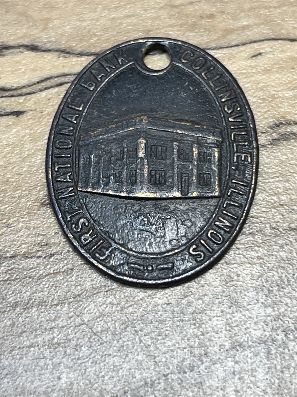 First National Bank Collinsville, Ill. Key Fob Lt. Corrosion *C505