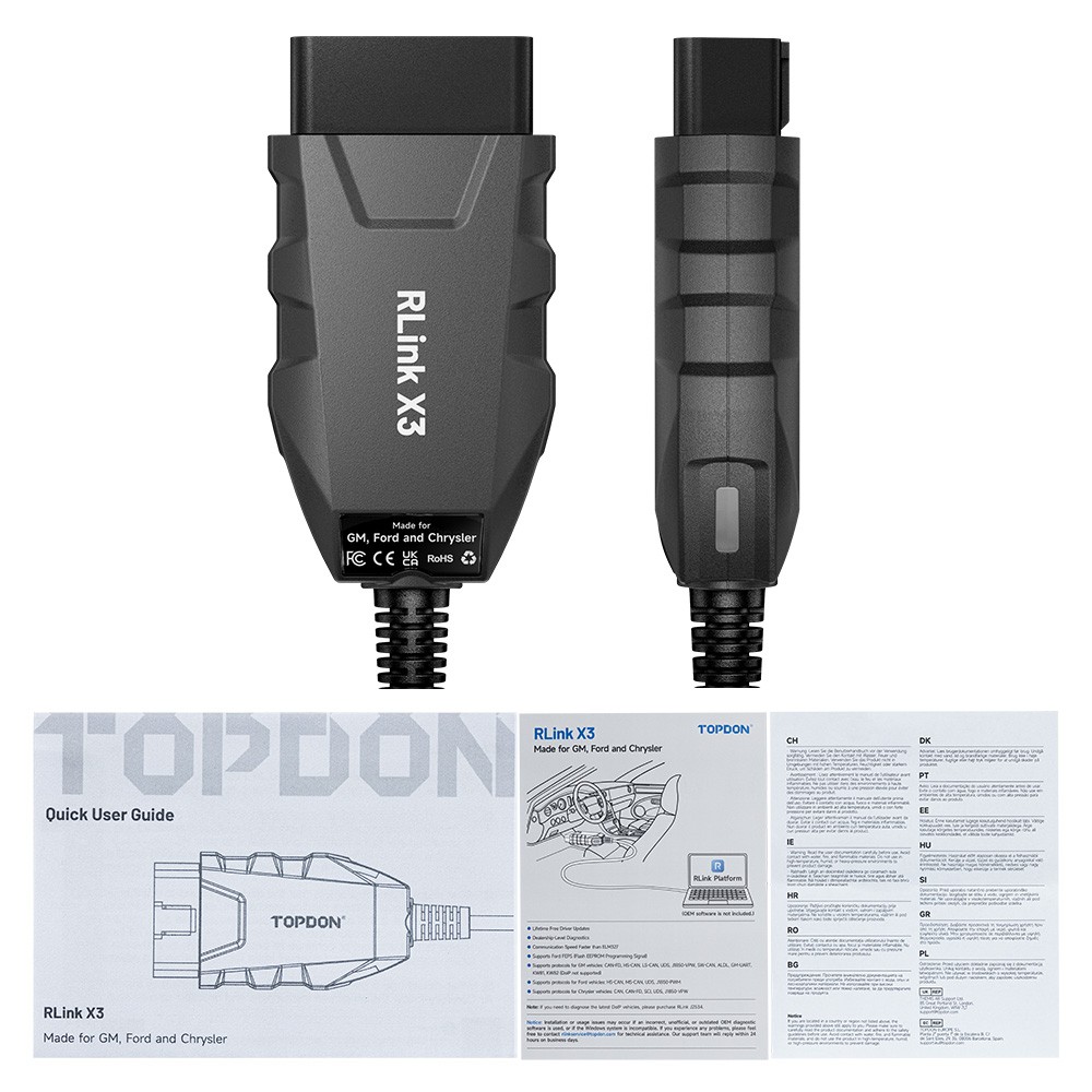 TOPDON RLink X3 GM/Ford/Chrysler J2534 Pass-Thru Programmer Diagnostic Tool