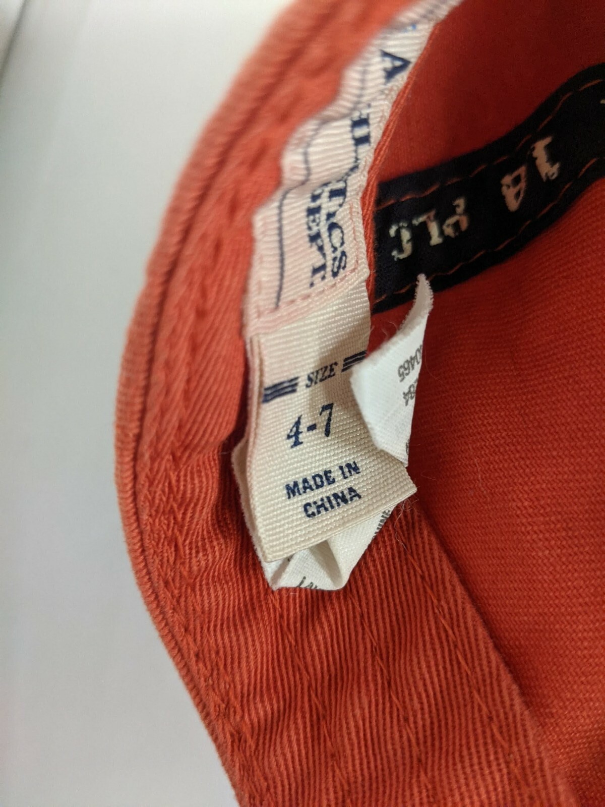 Maui orange hat youth sizes 4-7 adjustable hook and loop hat
