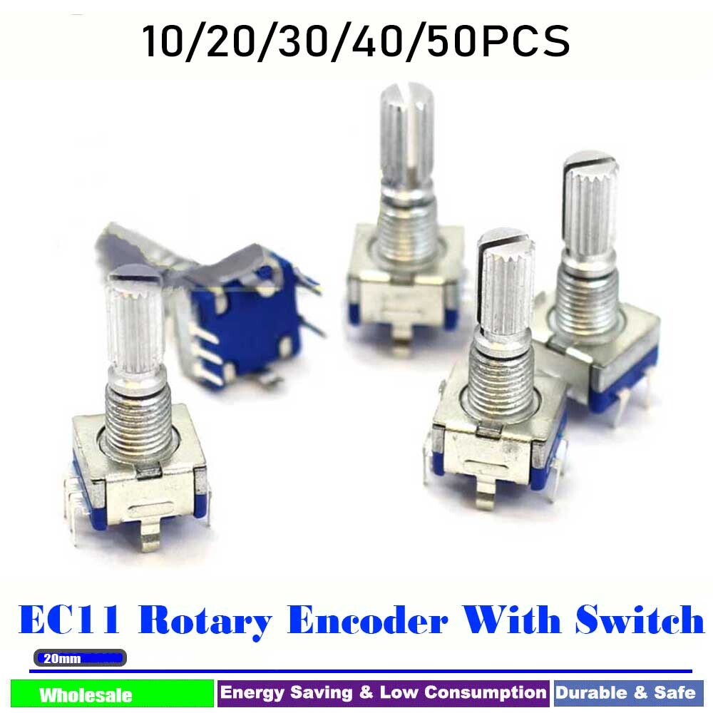 LOT Rotary Encoder Switch EC11 Audio digital potentiometer 20mm Knurled  Shaft
