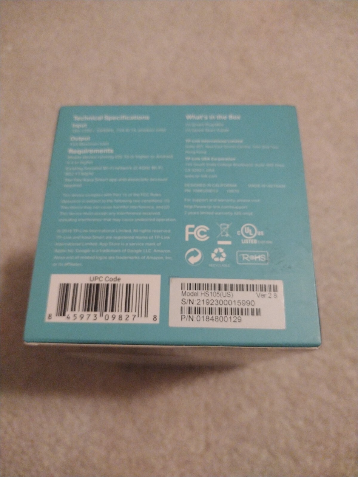 TP-LINK Smart Wi-fi Plug Mini - White (HS105)