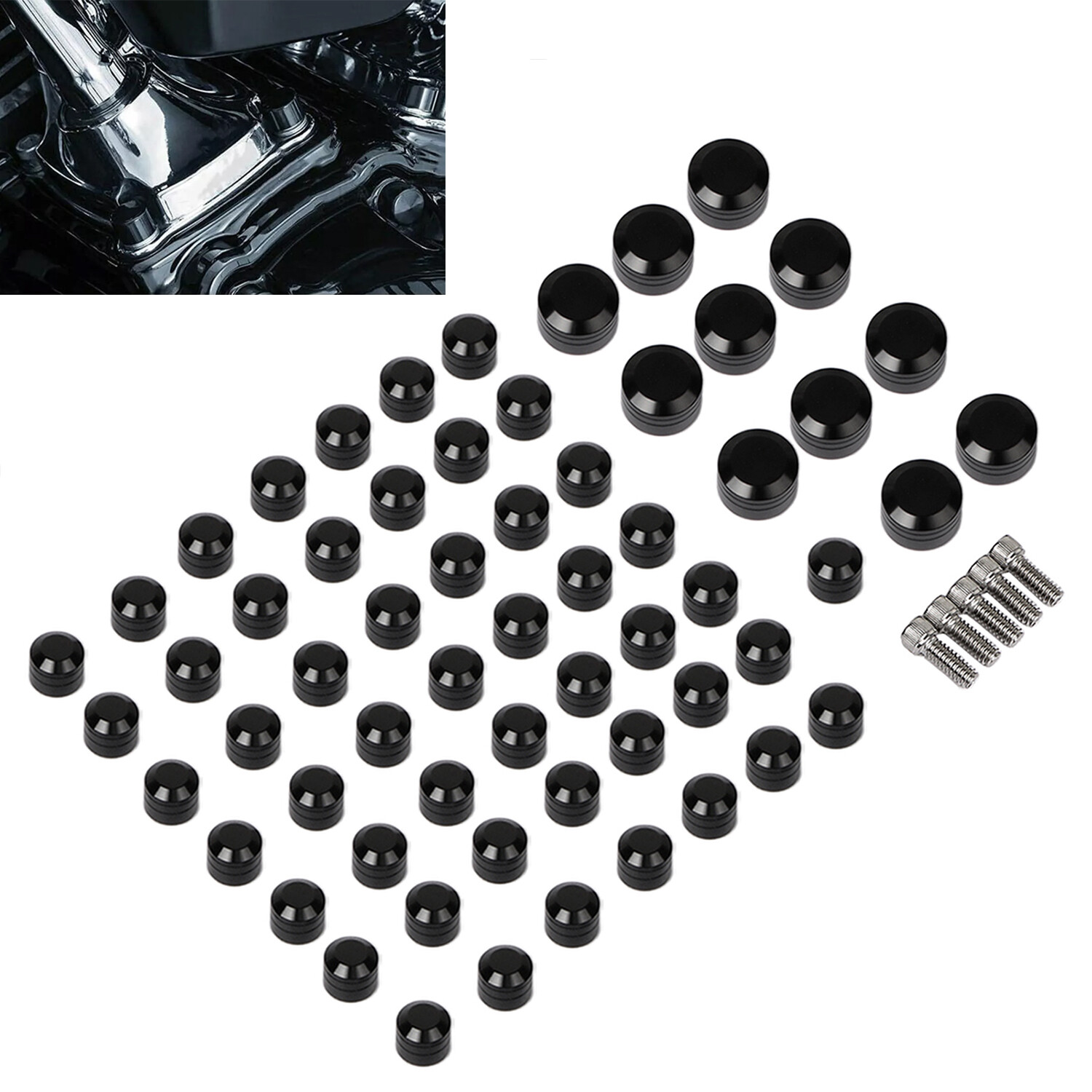 61pcs Engine Bolt Screws Covers Cap For Harley Heritage Softail Springer Fat Boy