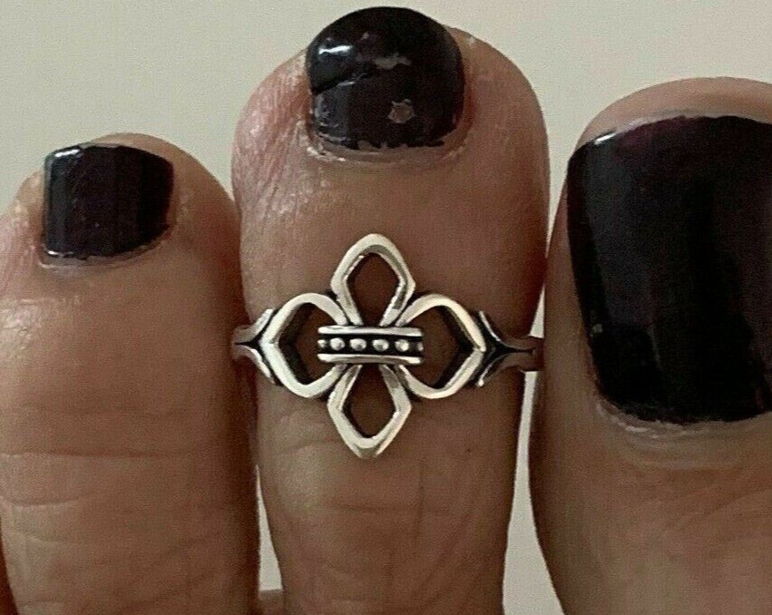 Solid Metal 925 Sterling Silver Women's Celtic Occasion Adjustable Band Toe Ring