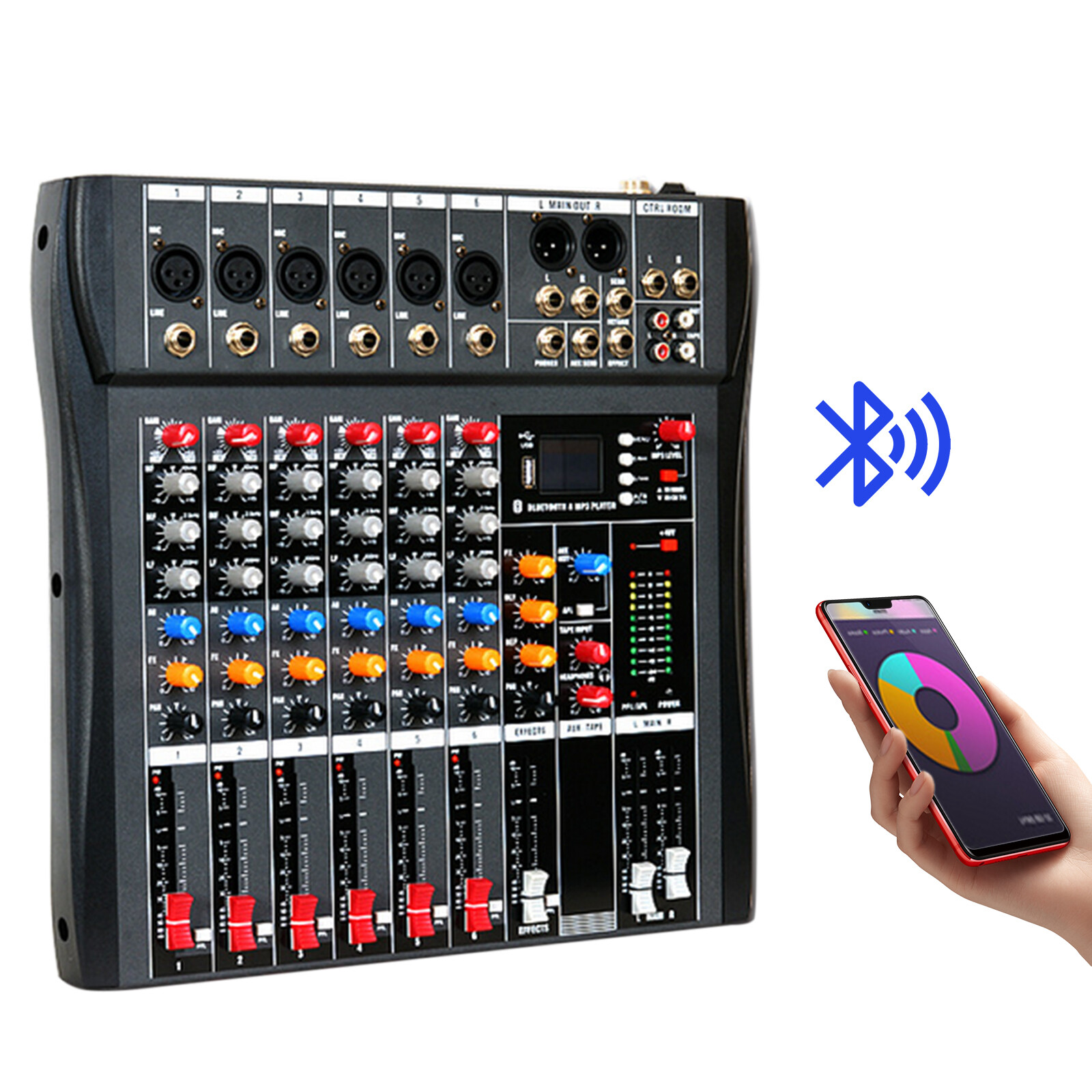6/8/12/16 Channel Mixing Console Live Studio Audio Mixer USB Bluetooth 110V-220V