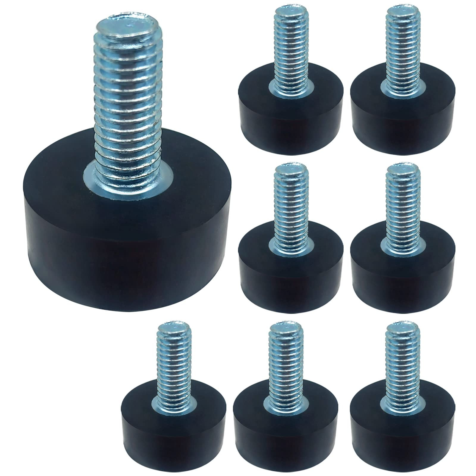 8pcs Adjustable Rubber Furniture Levelers Screw in Threaded Furniture Legs Le...