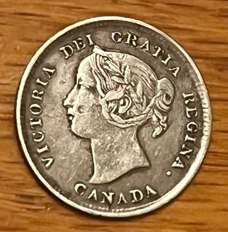1894 Canada Silver 5c  , VF , scarce date