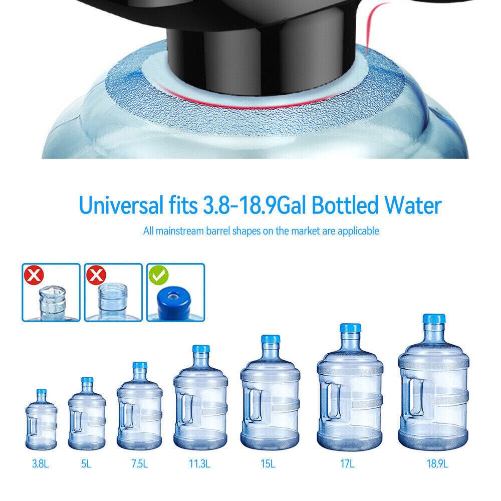 5 Gallon Water Bottle Switch Pump Electric Automatic Universal Jug Dispenser USB