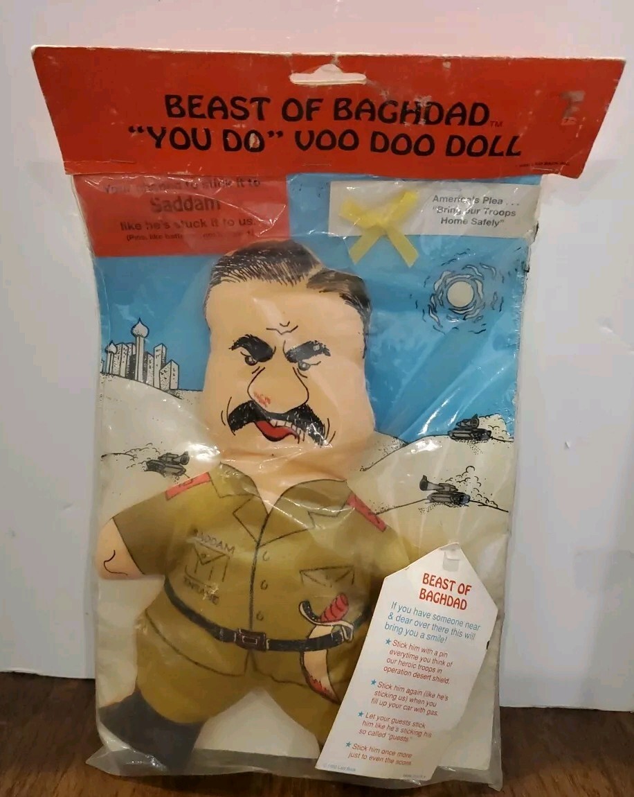 Saddam Hussein Doll 1990 Beast Of Baghdad You Do Voo Doo Doll w Yellow Ribbon