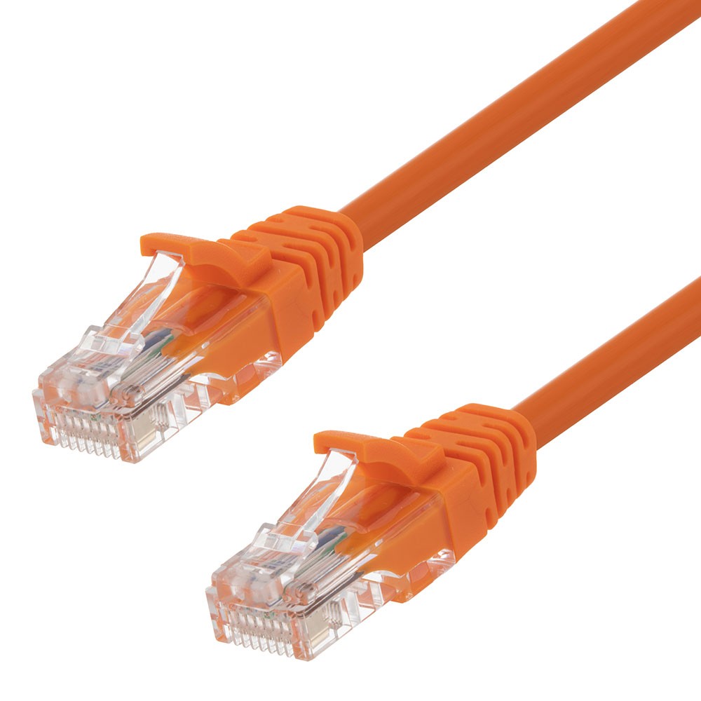 Ethernet Patch Cable CAT5E, UTP, 24AWG, 7 Ft,  10 pack, Orange