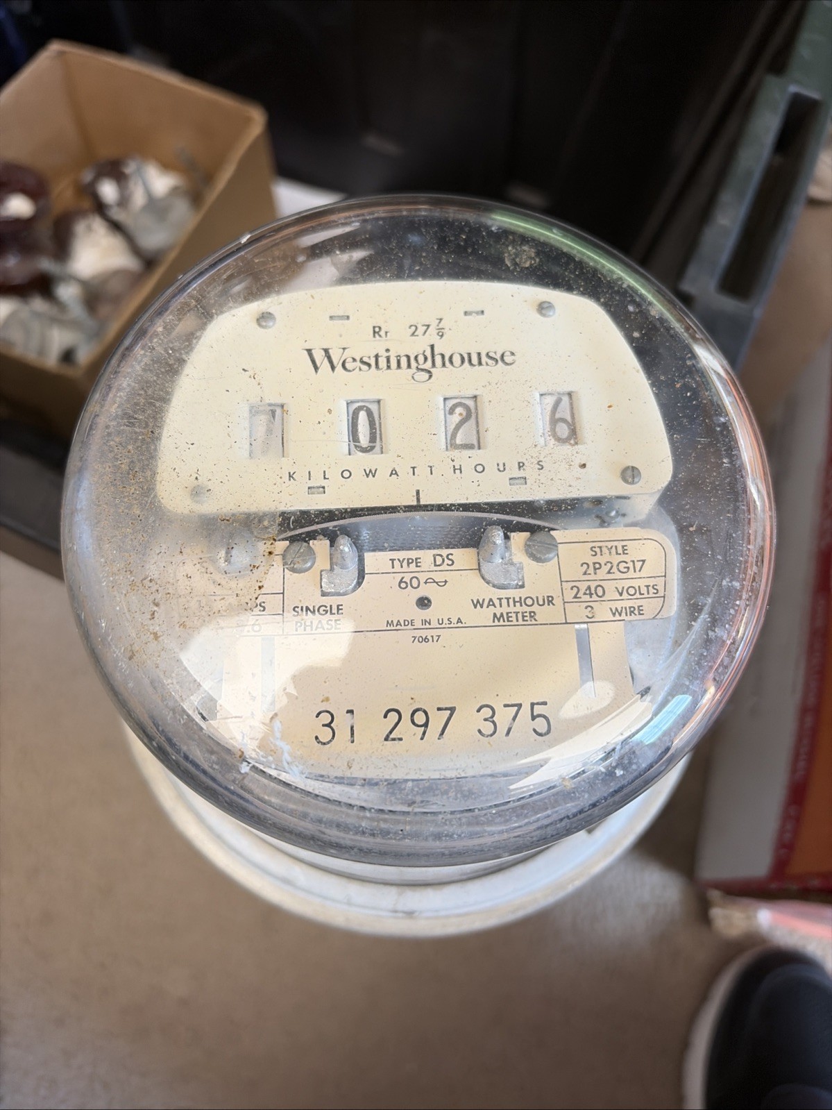 OLD WESTINGHOUSE TYPE  ELECTRIC METER TYPE DS STYLE 2P2G17    UNTESTED