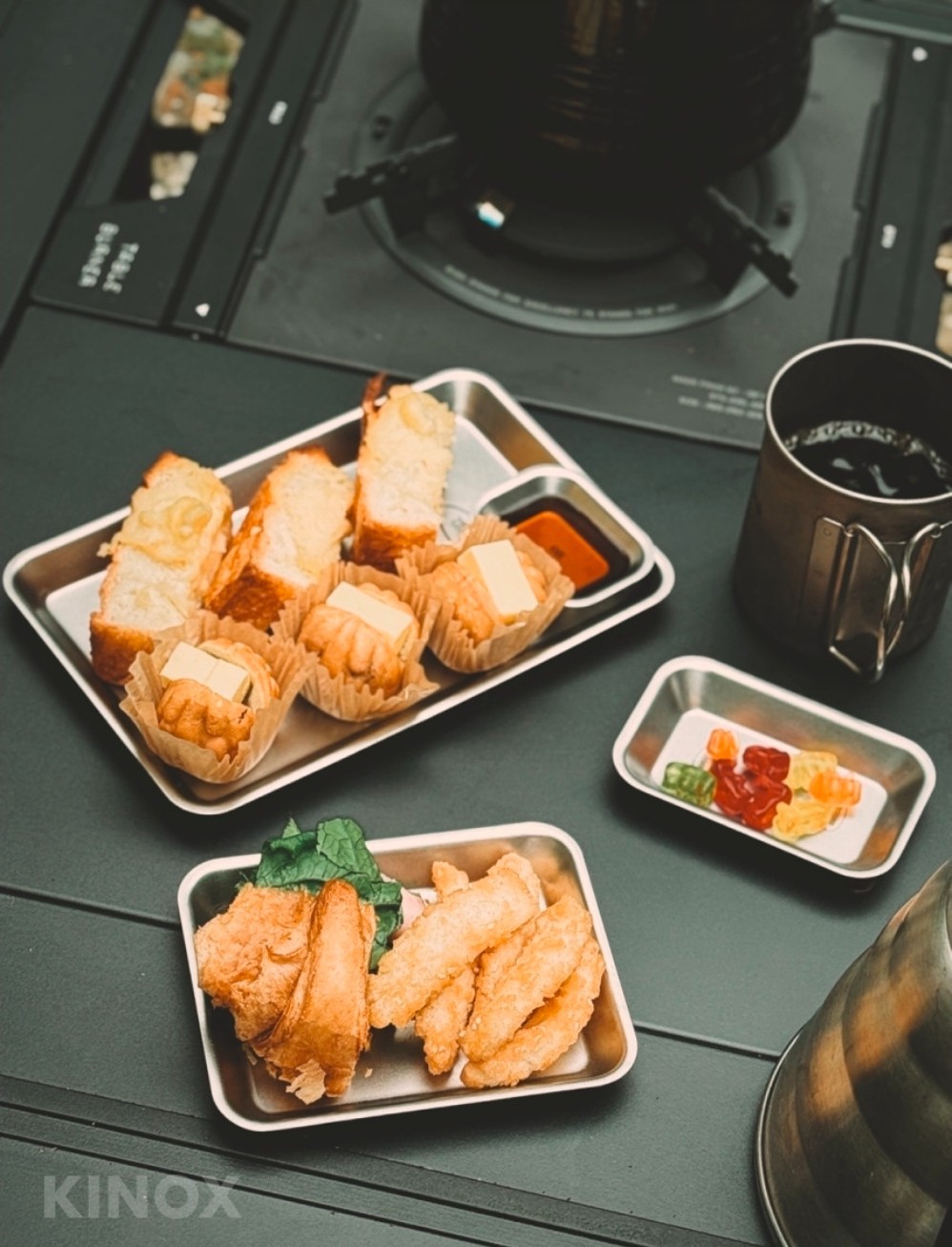 KINOX Stainless Steel Rectangular Plate Set (4pcs) – Stackable – Made in Korea