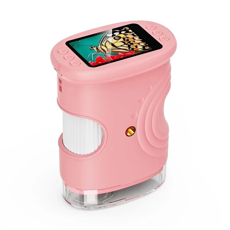 1000X Handheld Digital Kids Microscope, 2.4'' Screen Mini Pocket Microscopes Edu