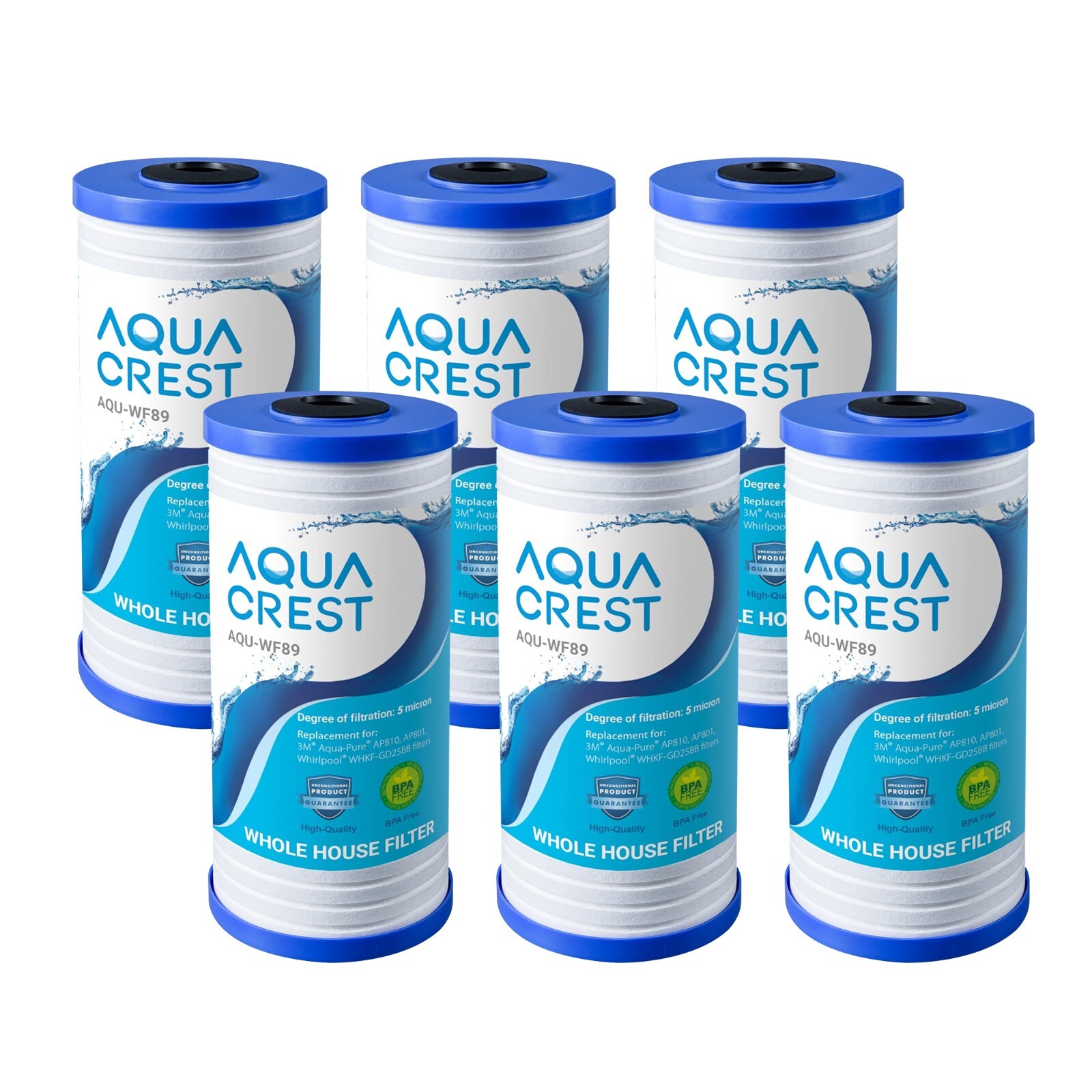 AQUA CREST AP810 Whole House Water Filter Replacement for 3M® Aqua-Pure AP810(6)