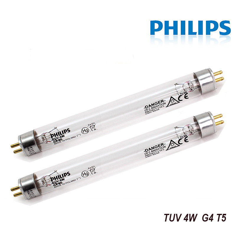 Philips TUV 4W G4 T5 Bulb Lamp Germicidal Tube Ultra Violet UV Filter 2PCS