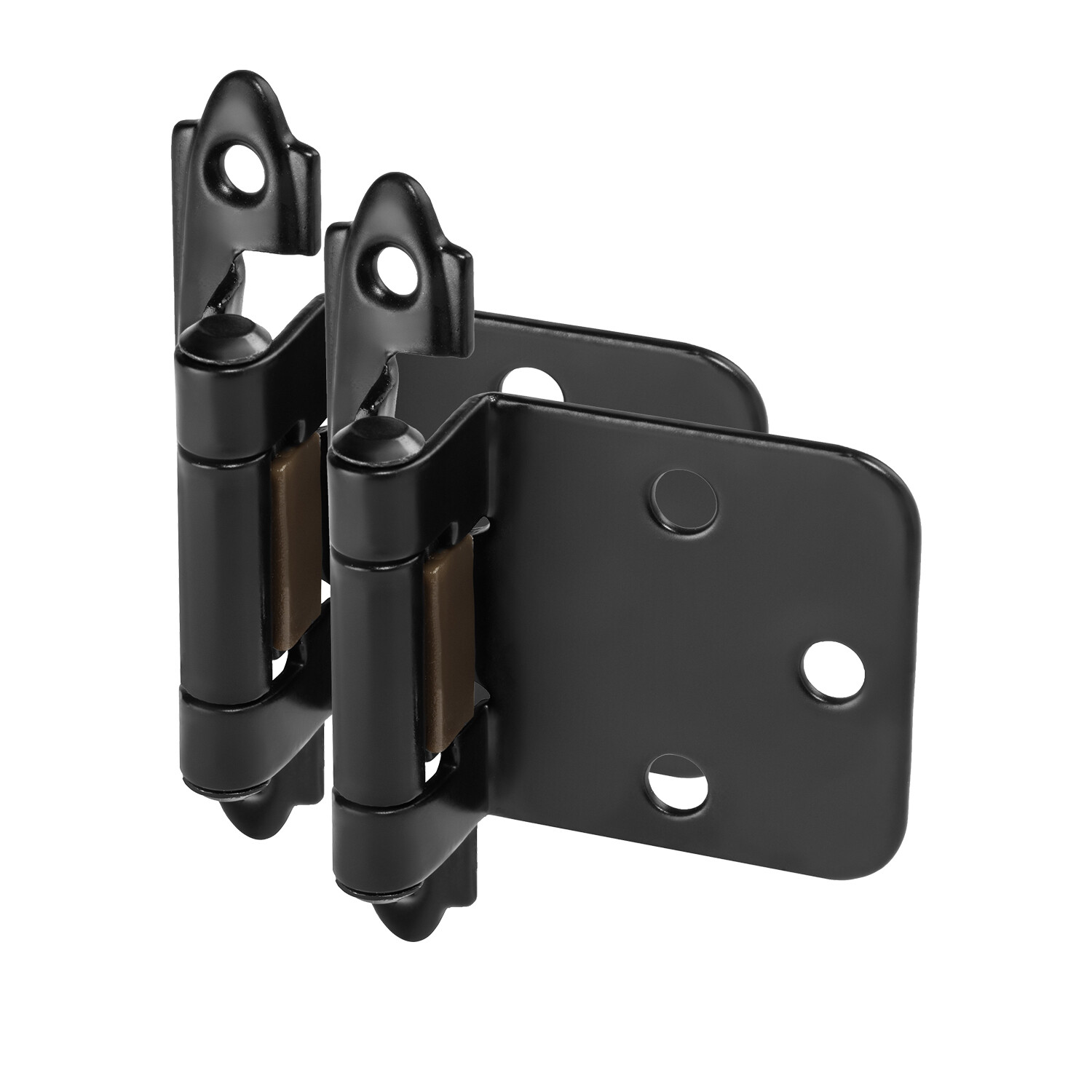 *5 Pack* Cosmas Cabinet Hinges Flat Black Variable Overlay 15539-FB (Pair)