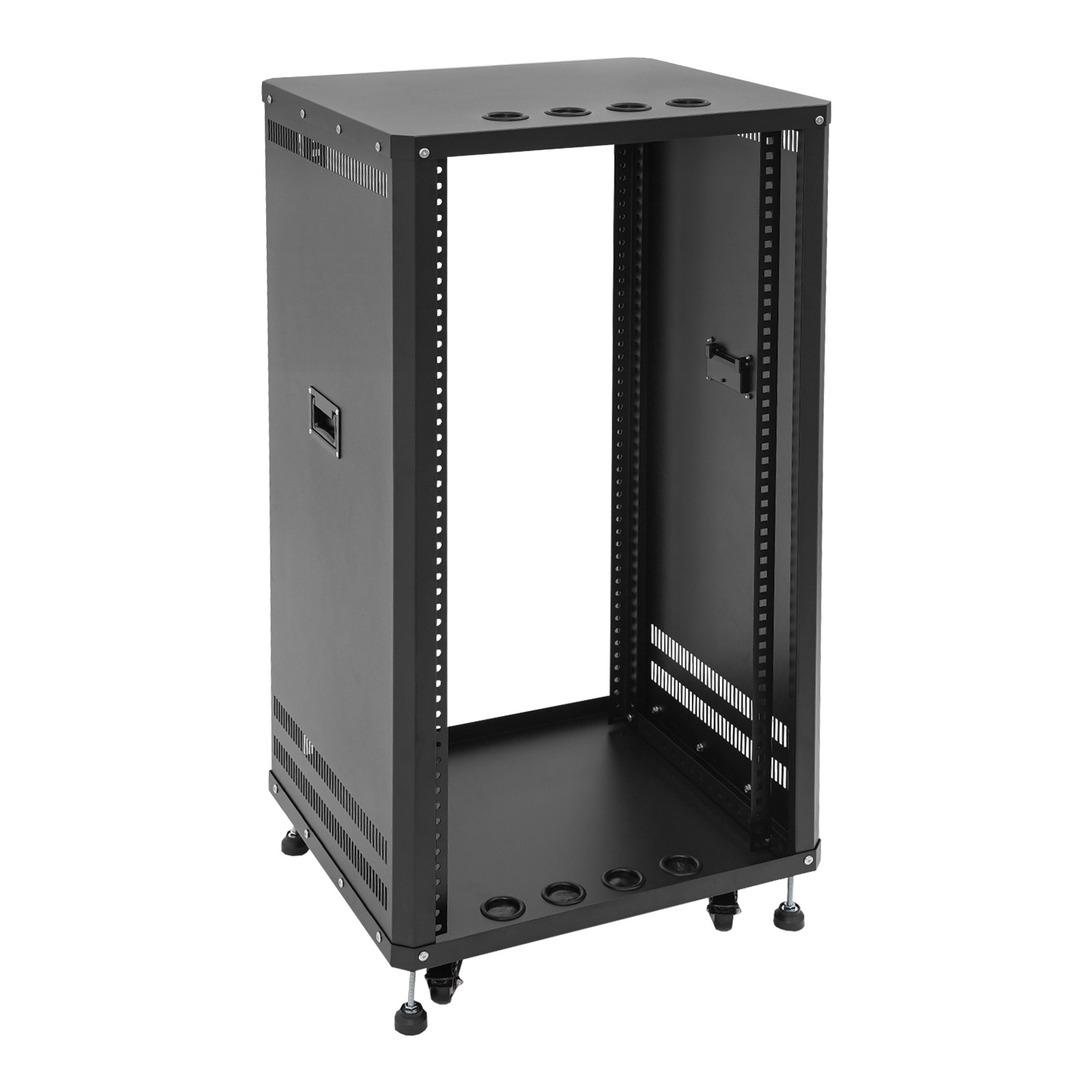 22U DJ Mixer Stand Rolling Stereo & Server Rack with Wheel Open Frame for Audio
