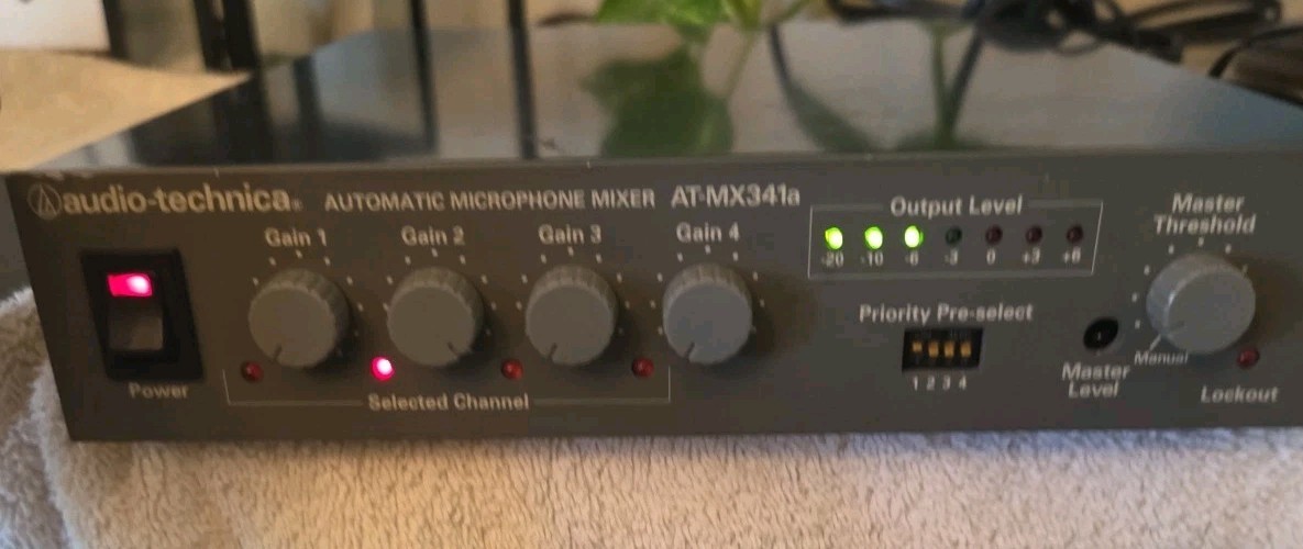 Audio-Technica AT-MX341a SmartMixer 4-Channel Automatic Microphone Mixer W/...