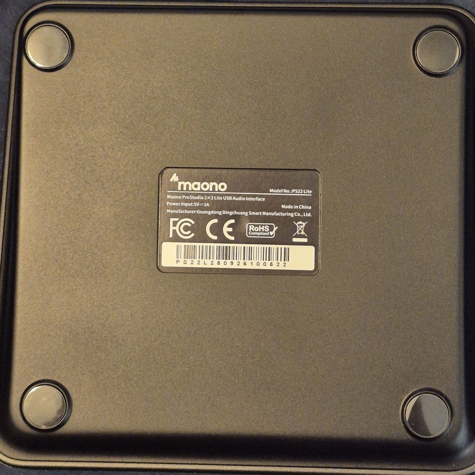 Maono ProStudio PS22 Lite USB Audio Interface Tested Powers On Box No USB Cable