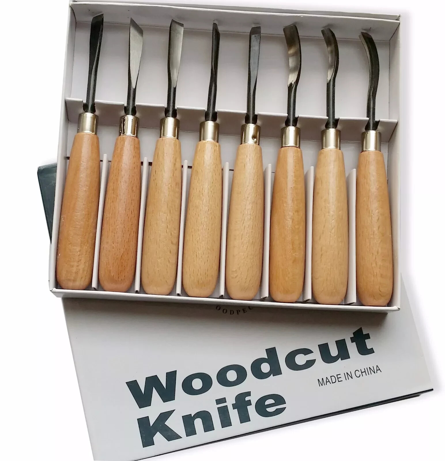 8pcs Wood Carving Hand Chisel Tool Set Professional Woodworking Detail Chisel