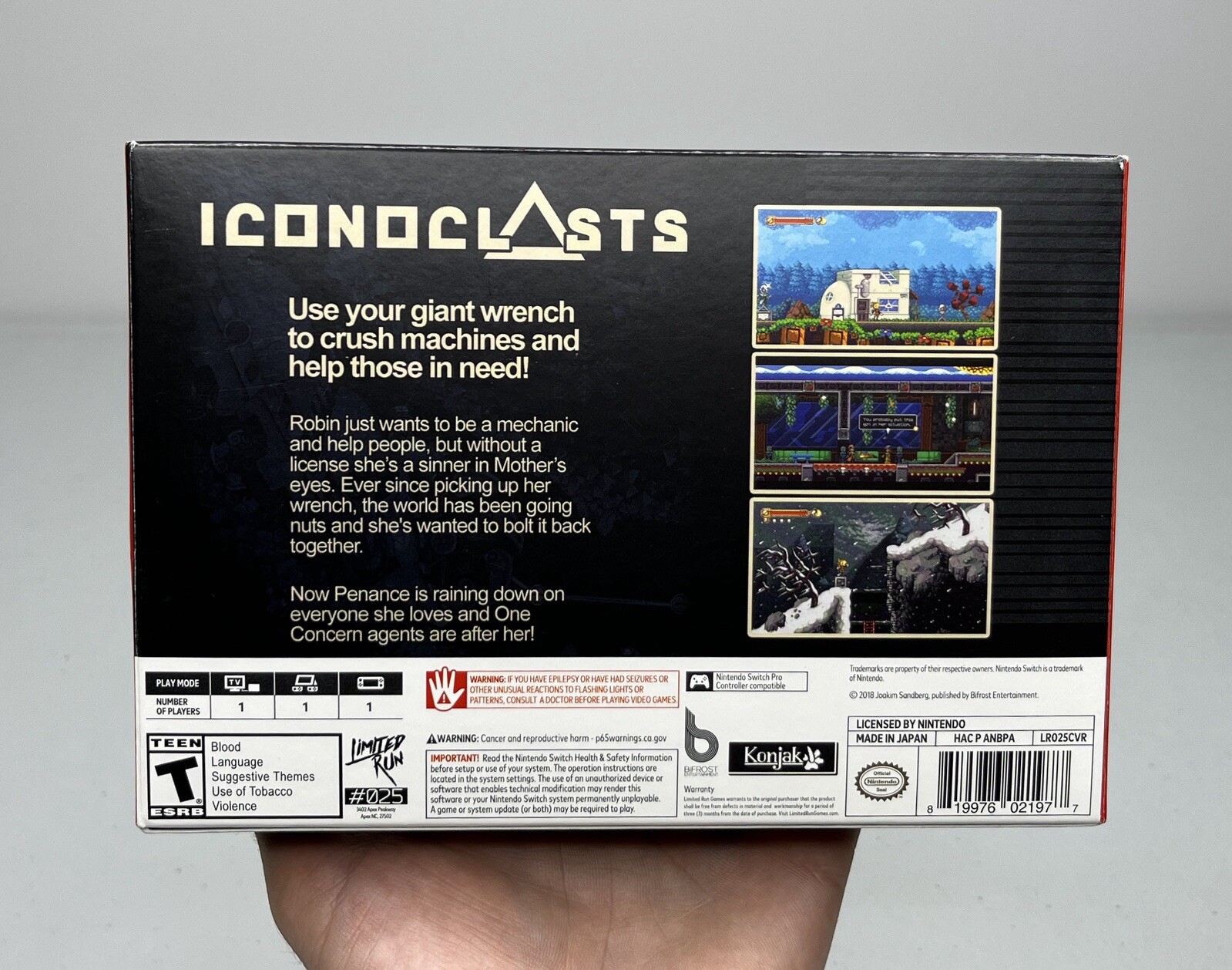 Nintendo Switch Limited Run Games Iconoclasts Classic Edition Empty Box Only